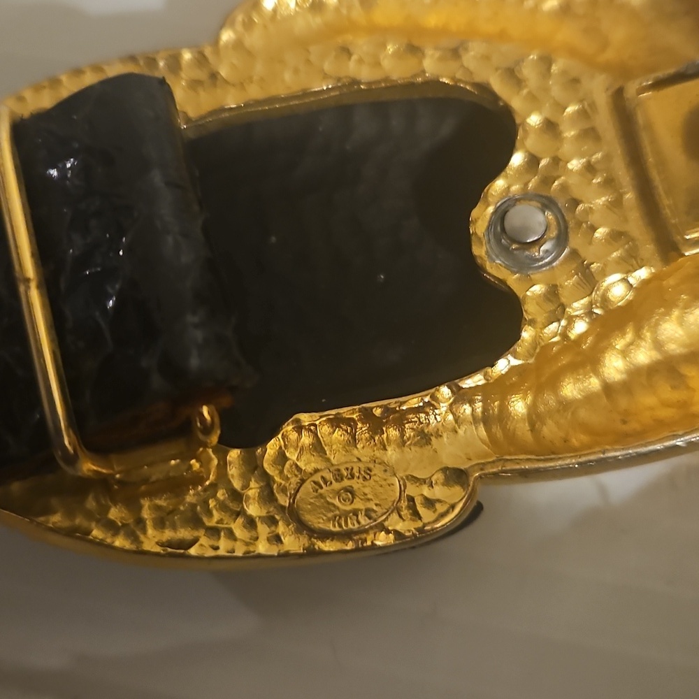 1990s Alexis Kirk  + Gold Infinity Snakeskin Adjustable Belt - Picture 9 of 9